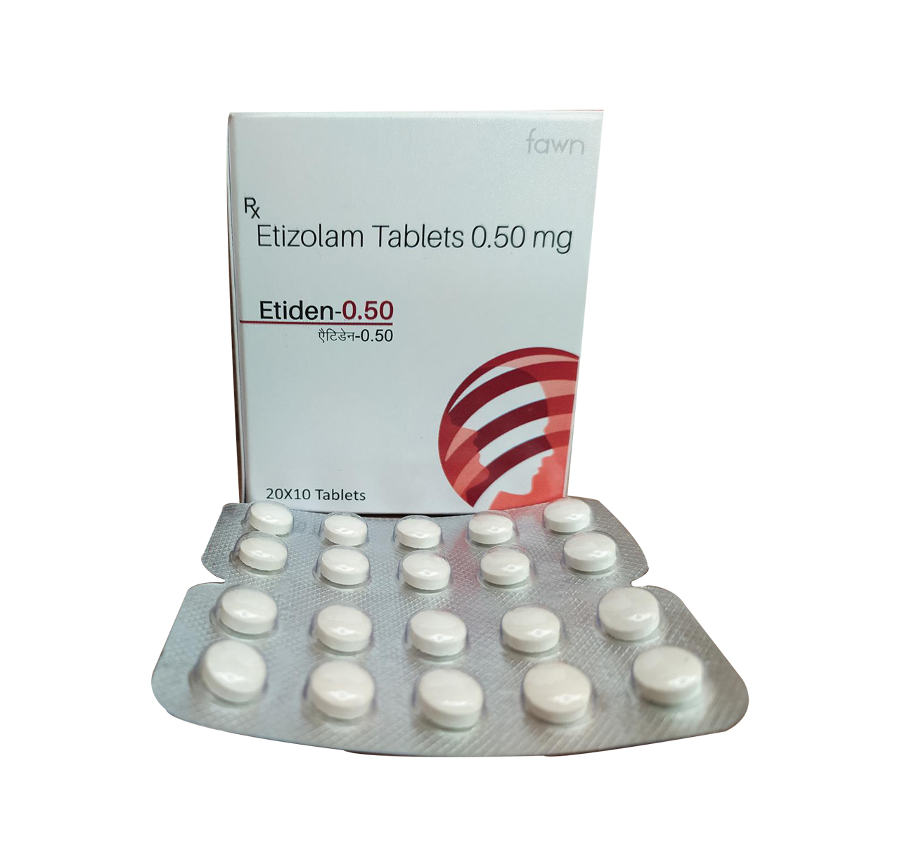 Product Name: ETIDEN 0.50, Compositions of ETIDEN 0.50 are Etizolam 0.5mg - Fawn Incorporation