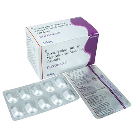 Product Name: Doxomed M, Compositions of Doxomed M are Doxofylline (SR) & Montelukast Sodium Tablets - Medok Life Sciences Pvt. Ltd