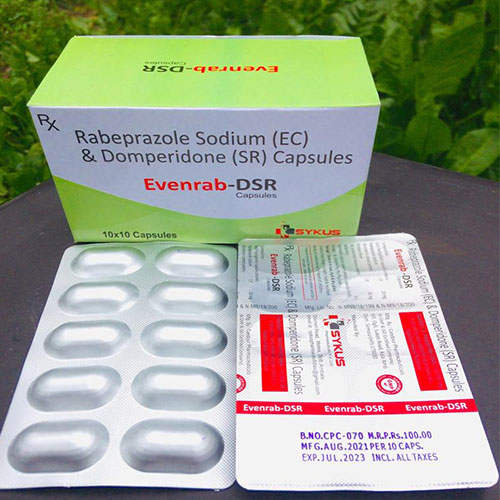 Product Name: Evenrab DSR, Compositions of Evenrab DSR are Rabeprazole Sodium & Domperidone - Space Healthcare