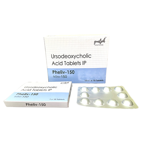 Product Name: Pheliv 150, Compositions of Pheliv 150 are Ursodeoxycholic Acid Tablets IP - Guelph Healthcare Pvt Ltd
