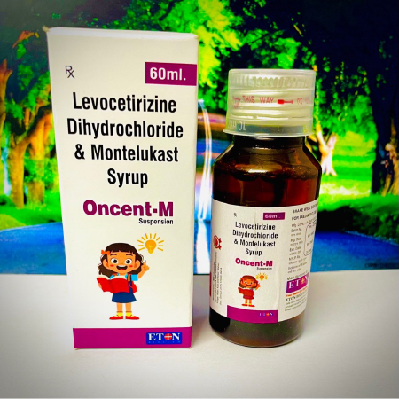 Product Name: Oncent M, Compositions of Oncent M are Levocetirizine Dihydrochloride & Montelukast Syrup - Eton Biotech Private Limited