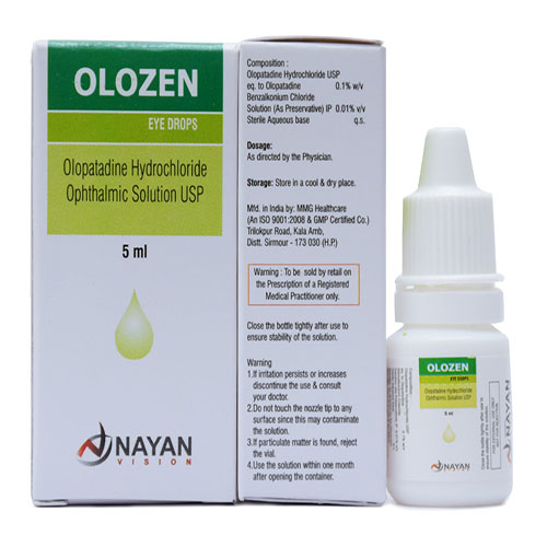 Product Name: Olozen, Compositions of Olozen are Olopatadine Hydrochloride Opthalmic Solution USP - Arlak Biotech