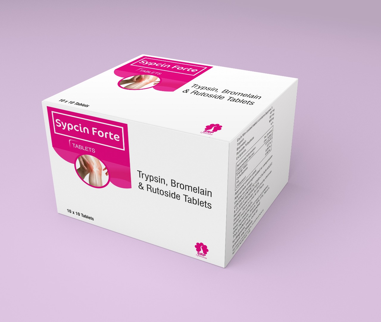 Product Name: Sypcin forte, Compositions of Sypcin forte are tryspin , bromelain and rutoside tablets - Cynak Healthcare