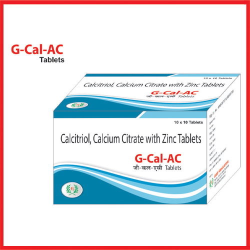 Product Name: G Cal Ac, Compositions of G Cal Ac are Calcitrol,Calcium Carbonate & Zinc Tablets - Greef Formulations