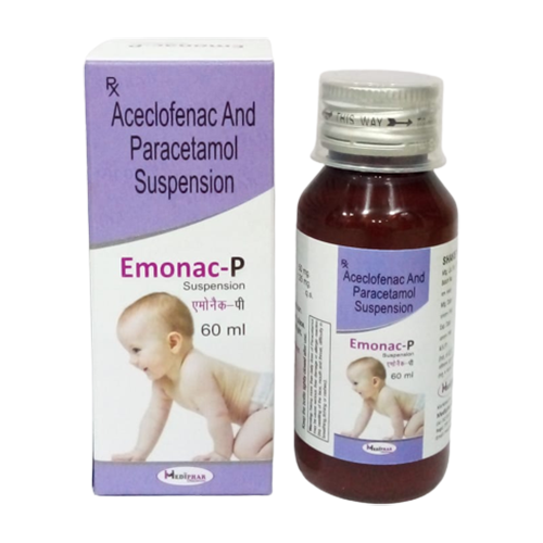Product Name: Emonac  P, Compositions of Emonac  P are Aceclofenac and Paracetamol Suspension - Mediphar Lifesciences Private Limited