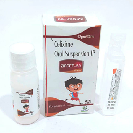 Product Name: ZIFCEF 50, Compositions of ZIFCEF 50 are Cefixime Oral Suspension IP - Ozenius Pharmaceutials