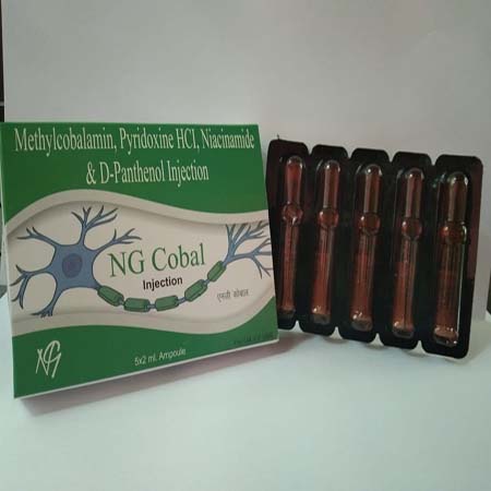 Product Name: NG COBAL, Compositions of are Methylcobalamin, Pyridoxine HCL, Niaciinamide & D-Panthenol Injection - Acinom Healthcare