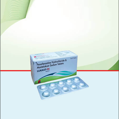 Product Name: LUKAST FX, Compositions of LUKAST FX are Fexofenadine Hydrochloride & Montelukast Sodium Tablets - Healthkey Life Science Private Limited
