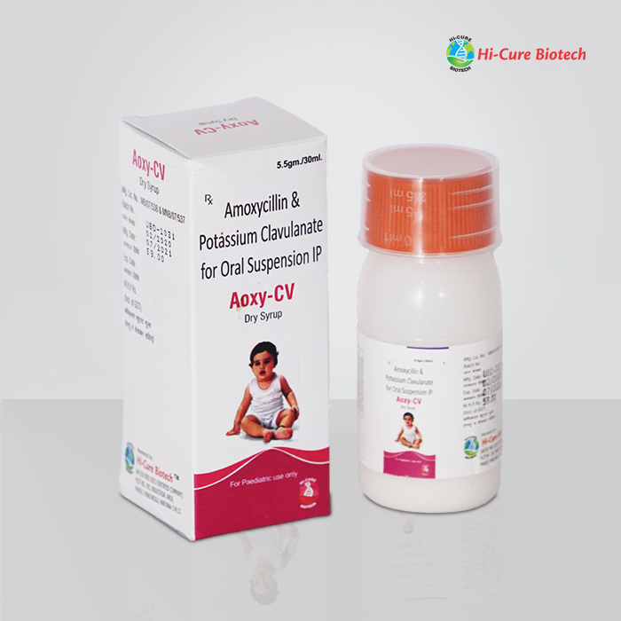 Product Name: AOXY CV DRY SYP, Compositions of AOXY CV DRY SYP are AMOXYCILLIN 200 MG + CLAUVANIC ACID 28.5 MG - Reomax Care