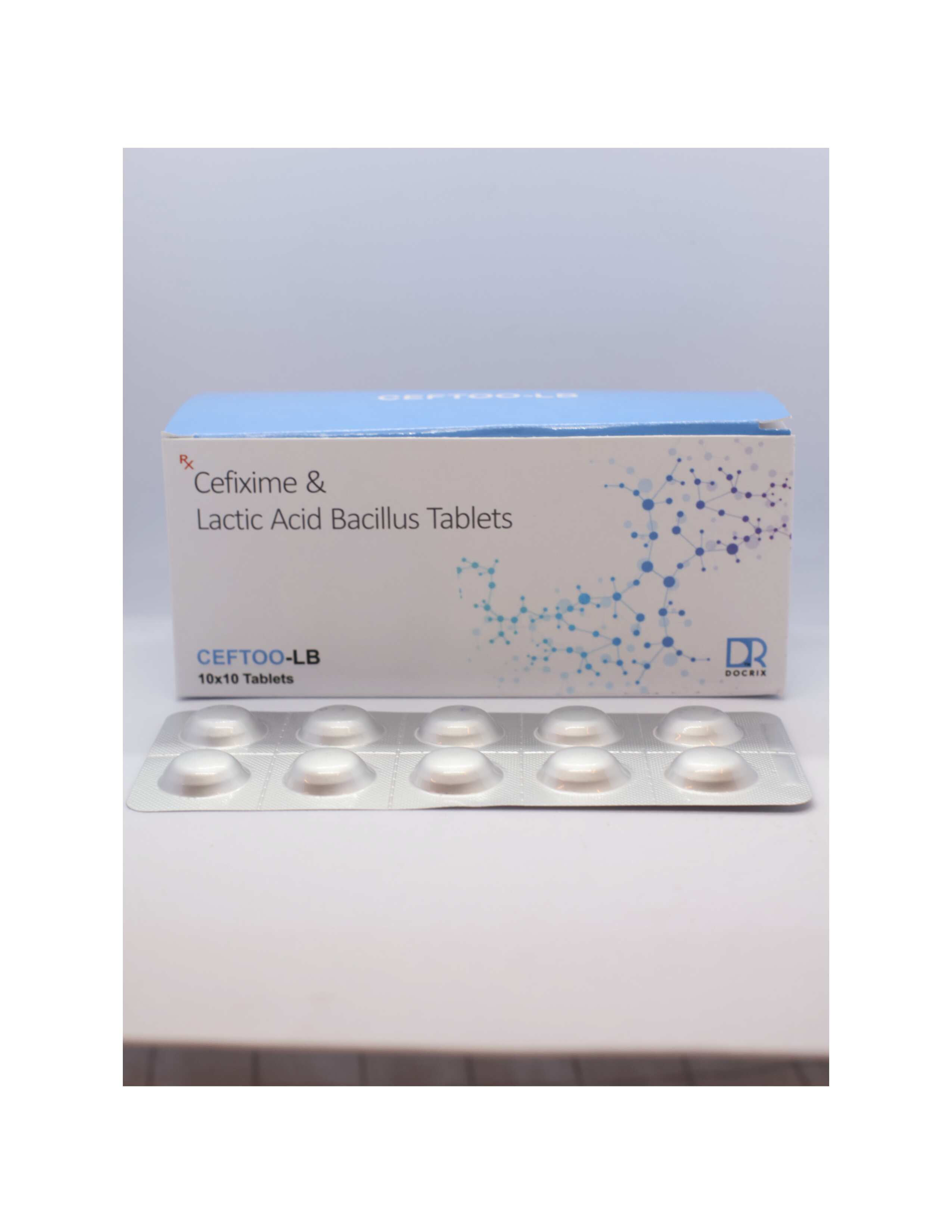 Product Name: Ceftoo LB, Compositions of Ceftoo LB are Cefixime & Lactic Acid Bacillus Tablets - Docrix Healthcare