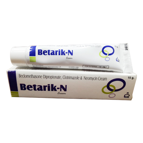 Product Name: Betarik N Cream, Compositions of Betarik N Cream are Beclomethasone Dipropionate, Clotrimazole & Neomycin Cream - Erika Remedies
