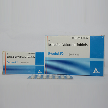 Product Name: ESODOL E2, Compositions of ESODOL E2 are Estradiol Valerate Tablets - Alencure Biotech Pvt Ltd