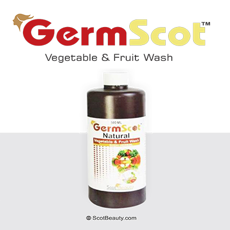 Product Name: GermScot, Compositions of GermScot are Vegetable & Fruit Wash - Scothuman Lifesciences