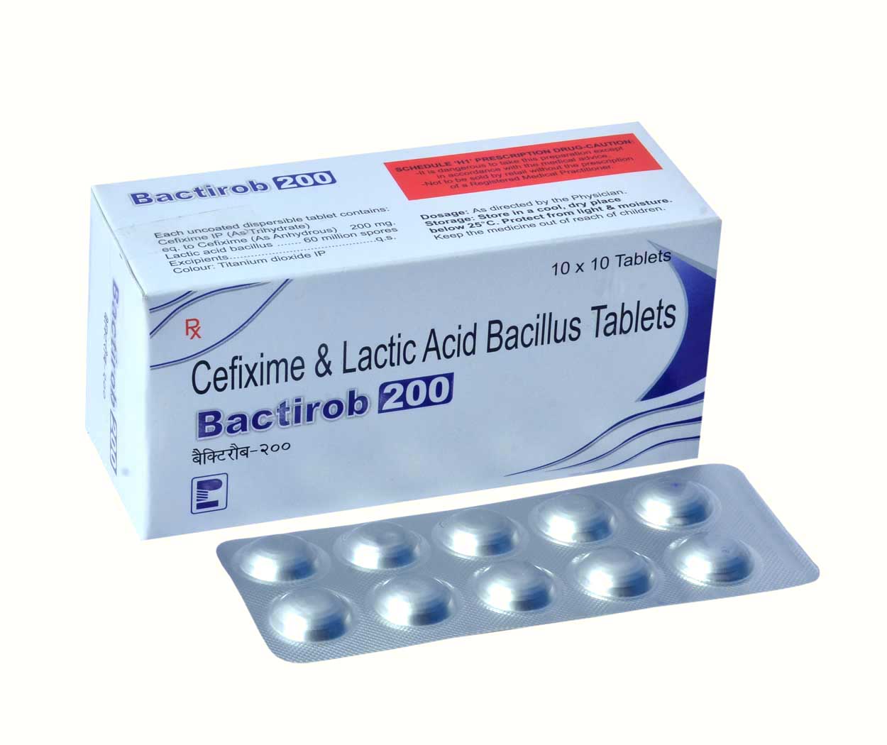 Product Name: Bactirob 200, Compositions of Bactirob 200 are Cefixime & Lactic Acid Bacillus Tablets - Park Pharmaceuticals