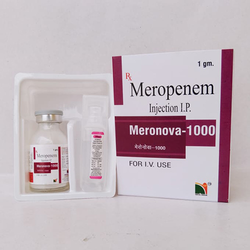 Product Name: Meronova 1000, Compositions of are Meropenem Injection IP - Nova Indus Pharmaceuticals