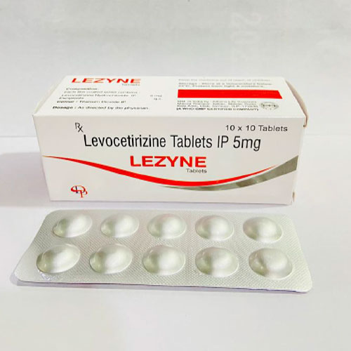 Product Name: Lezyne, Compositions of Lezyne are Levocetirizine Tablets IP 5mg - Disan Pharma