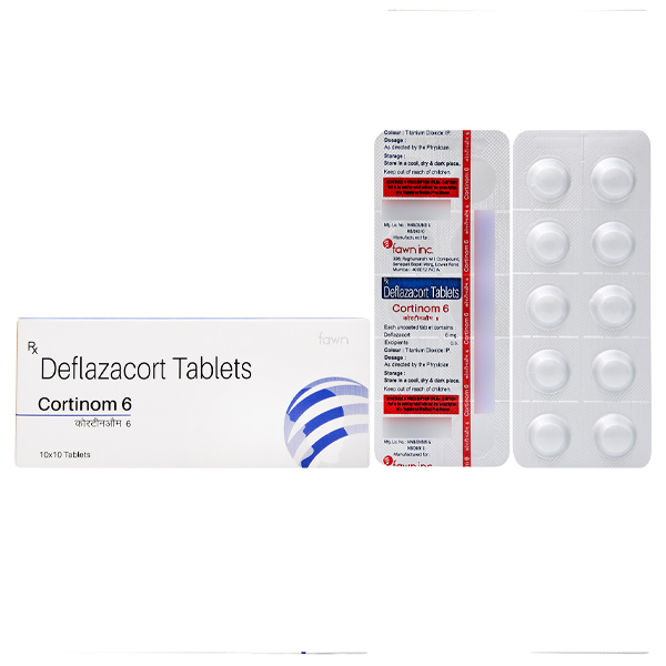 Product Name: CORTINOM 6, Compositions of CORTINOM 6 are Deflazacort 6 mg. - Fawn Incorporation