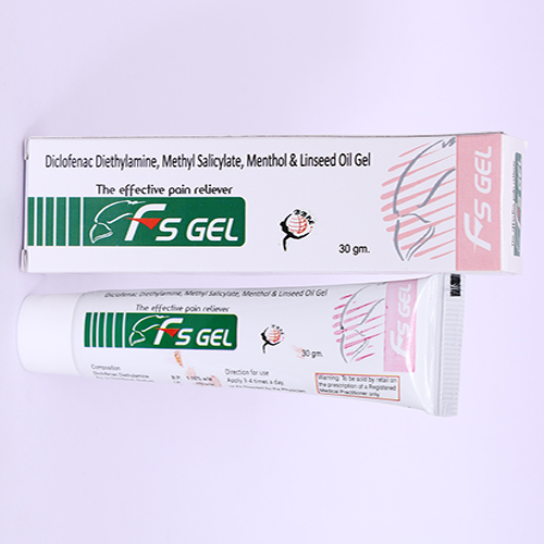 Product Name: FS GEL, Compositions of FS GEL are Diclofenac Diethylamine Linseed Oil, Tramadol HCL, Methyl Salicylate, Lignocaine HCL & Menthol Gel - Biomax Biotechnics Pvt. Ltd