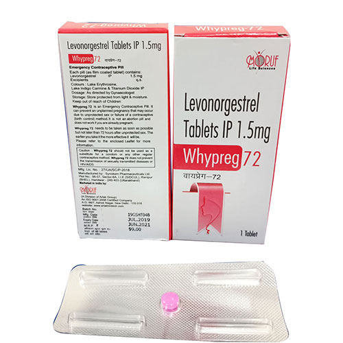 Product Name: Whypreg 72, Compositions of Whypreg 72 are Levonorgestrel - Arlak Biotech