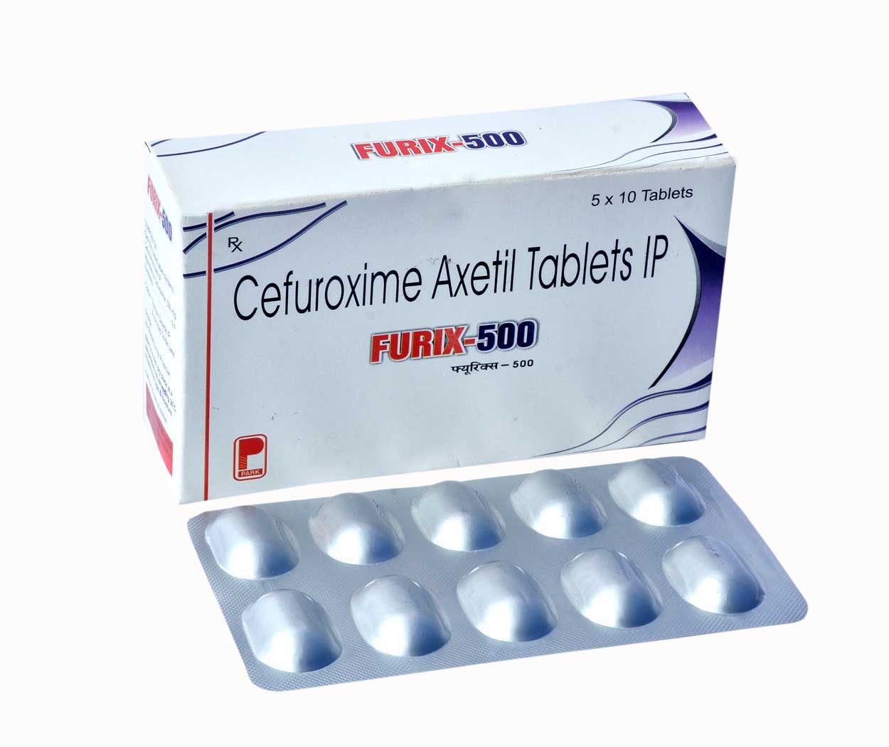 Product Name: FURIX 500, Compositions of FURIX 500 are Cefuroxime Axetil Tablets IP - Park Pharmaceuticals