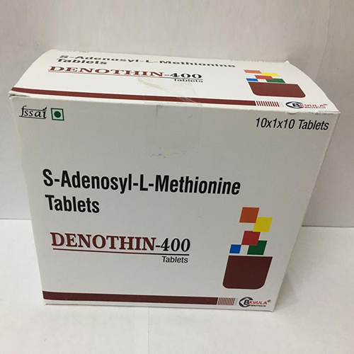 Product Name: Denothin 400, Compositions of Denothin 400 are S-Adenosyl-L-Methionine Tablets - Bkyula Biotech