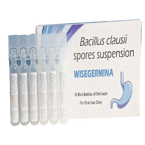 Product Name: WISEGERMINA, Compositions of WISEGERMINA are Bacillus clausii spores suspensions - Edelweiss Lifecare