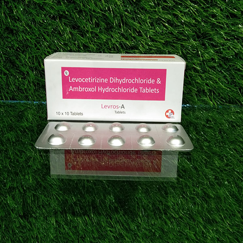 Product Name: Levros A, Compositions of Levros A are Levocetirizine Dihydrochloride & Ambroxol Hydrochloride Tablets  - Crossford Healthcare