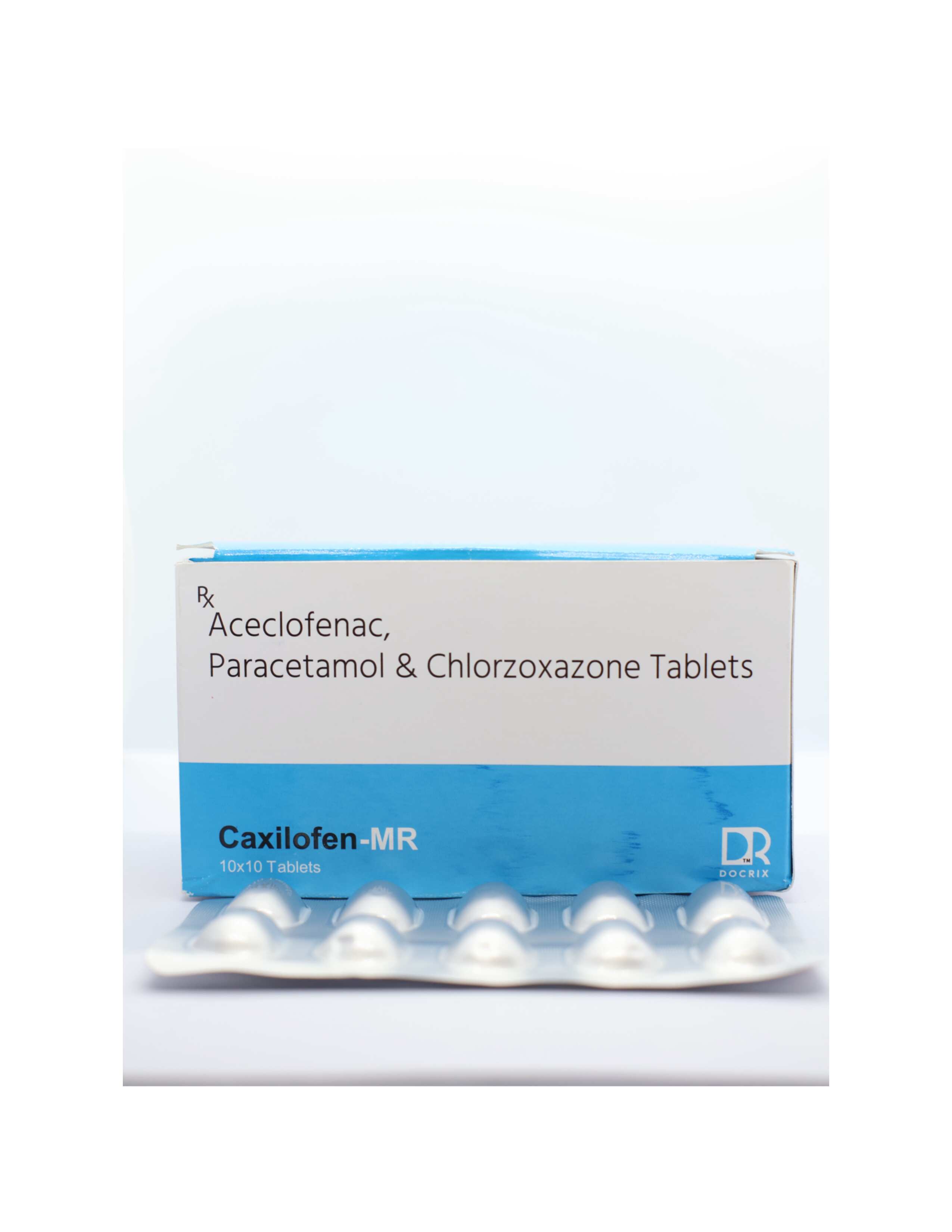 Product Name: Caxilofen MR, Compositions of Caxilofen MR are Aceclofenac , Paracetamol  & Chlorzoxazone Tablets - Docrix Healthcare