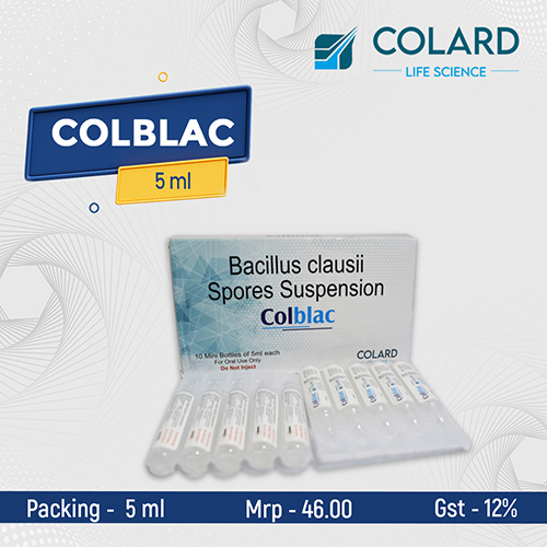 Product Name: COLBLAC, Compositions of COLBLAC are Bacillus Clausii Spores Suspension  - Colard Life Science