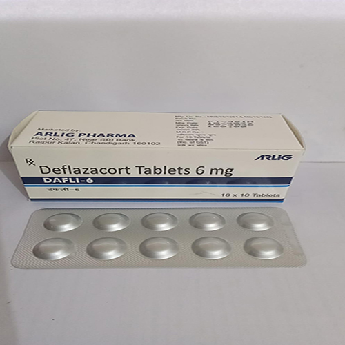 Product Name: DAFLI 6, Compositions of DAFLI 6 are Deflazacort tablets 6 mg - Arlig Pharma