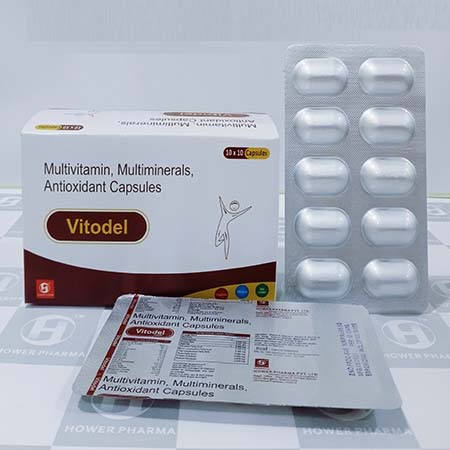 Product Name: Vitodel, Compositions of Vitodel are Multivitamin,Multimineral,Antioxidant Capsules - Hower Pharma Private Limited