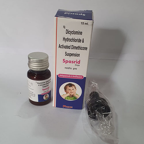 Product Name: Spasrid, Compositions of Spasrid are Dicyclomine Hydrochloride & Activated Dimethicone Suspension - Pride Pharma