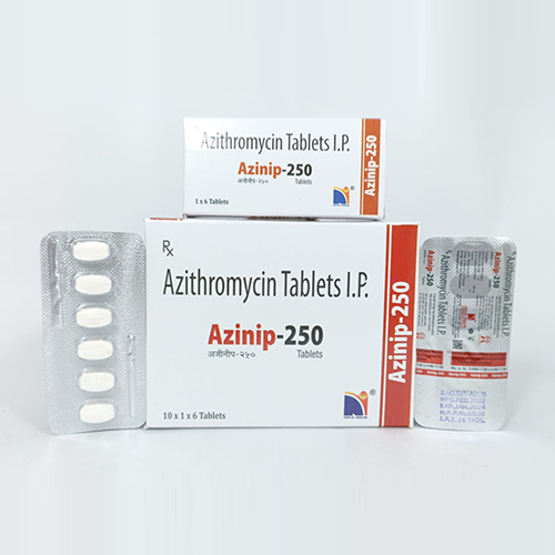 Product Name: Azinip 250, Compositions of Azinip 250 are Azithromycin Tablets IP - Nova Indus Pharmaceuticals