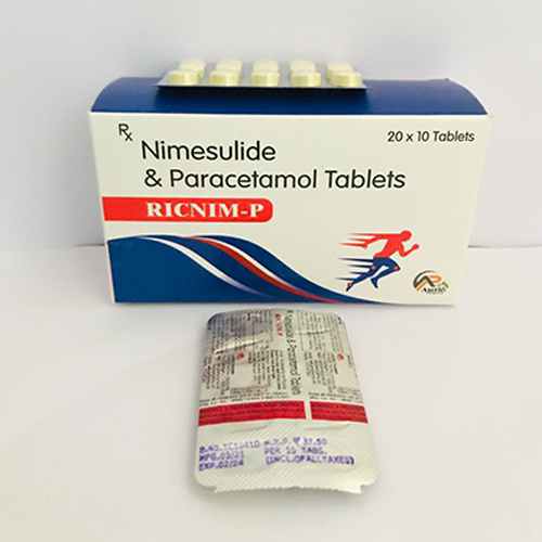 Product Name: Ricnim P, Compositions of Ricnim P are Nimesulide & Paracetamol Tablets - Aseric Pharma