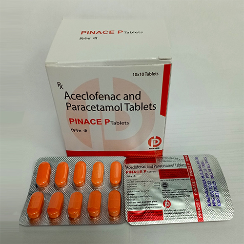 Product Name: Pinace P, Compositions of Pinace P are Aceclofenac and Paracetamol Tablets - Pinamed Drugs Private Limited