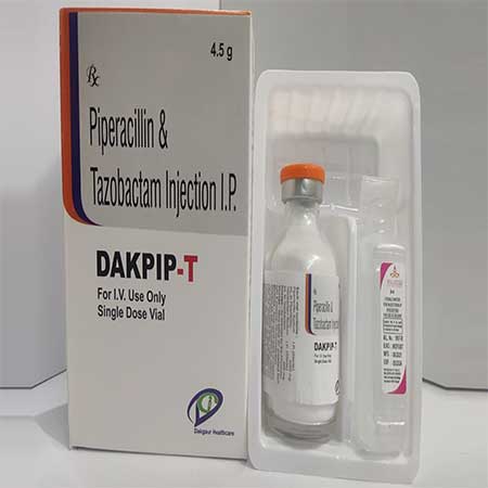 Product Name: Dakpip T, Compositions of Dakpip T are Piperacillin & Tazobactam Injection I.P. - Dakgaur Healthcare