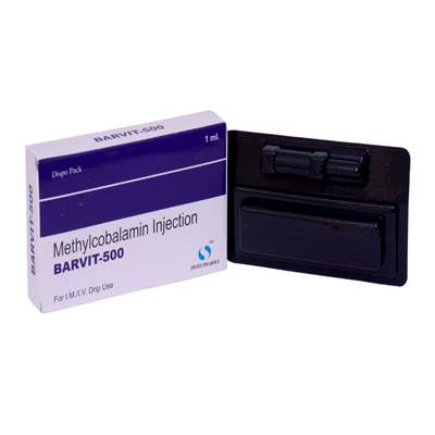 Product Name: BARVIT 500, Compositions of BARVIT 500 are Methylcobalamin Injection - ISKON REMEDIES