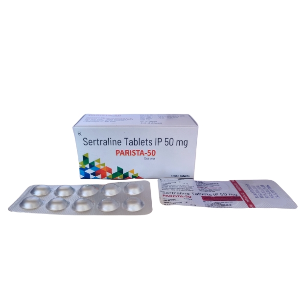 Product Name: PARISTA 50, Compositions of are SERTRALINE 50 MG (ALU ALU) - Paras Laboratories Ltd