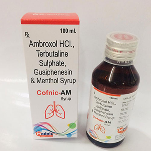 Product Name: Cofnic AM, Compositions of Cofnic AM are ambroxol HCI terbutaline sulphate plus guaiphenesin & menthol  - Mednic Healthcare Pvt. Ltd