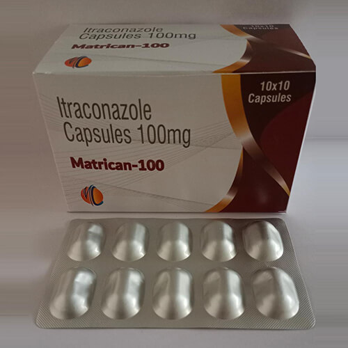 Product Name: Matrican 100, Compositions of Matrican 100 are Itraconazole Capsules 100 mg - Macro Labs Pvt Ltd