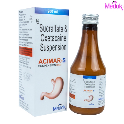 Product Name: Acimar S, Compositions of Acimar S are Sucralfate & oxetacaine suspension - Medok Life Sciences Pvt. Ltd