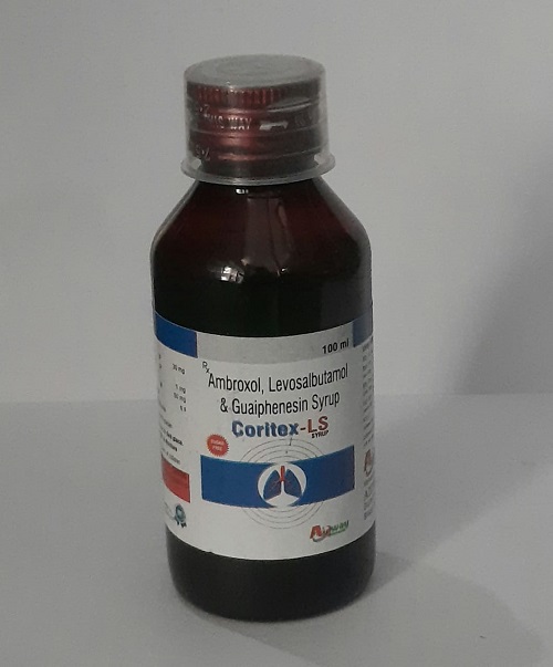 Product Name: Coritex LS, Compositions of Coritex LS are Ambroxol,Guaiphenesin & Levosalbutamol Syrup - Aidway Biotech