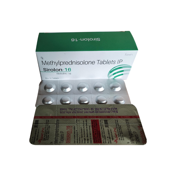 Product Name: SIROLON 16, Compositions of SIROLON 16 are Methylprednisolone 16mg - Fawn Incorporation