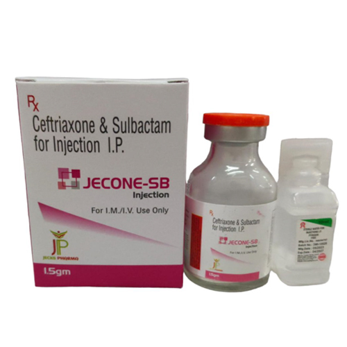 Product Name: JeconeSB, Compositions of JeconeSB are Ceftriaxone & Sulbactam for Injection I.P - Jecks Pharma