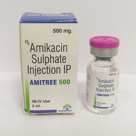 Product Name: Amitree 500, Compositions of Amitree 500 are Amikacin Sulphate Injection IP - Healthtree Pharma (India) Private Limited