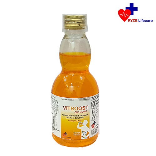 Product Name: Vitboost Oral  New, Compositions of Vitboost Oral  New are ORS LIQUID Body Fluids & Electroly Lest Due to Dehydration - Ryze Lifecare