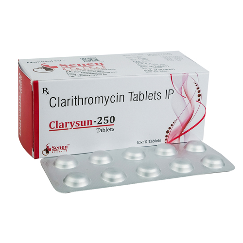 Product Name: Clarysun250, Compositions of Clarysun250 are Clarithromycin Tablets IP - Senen Biotech