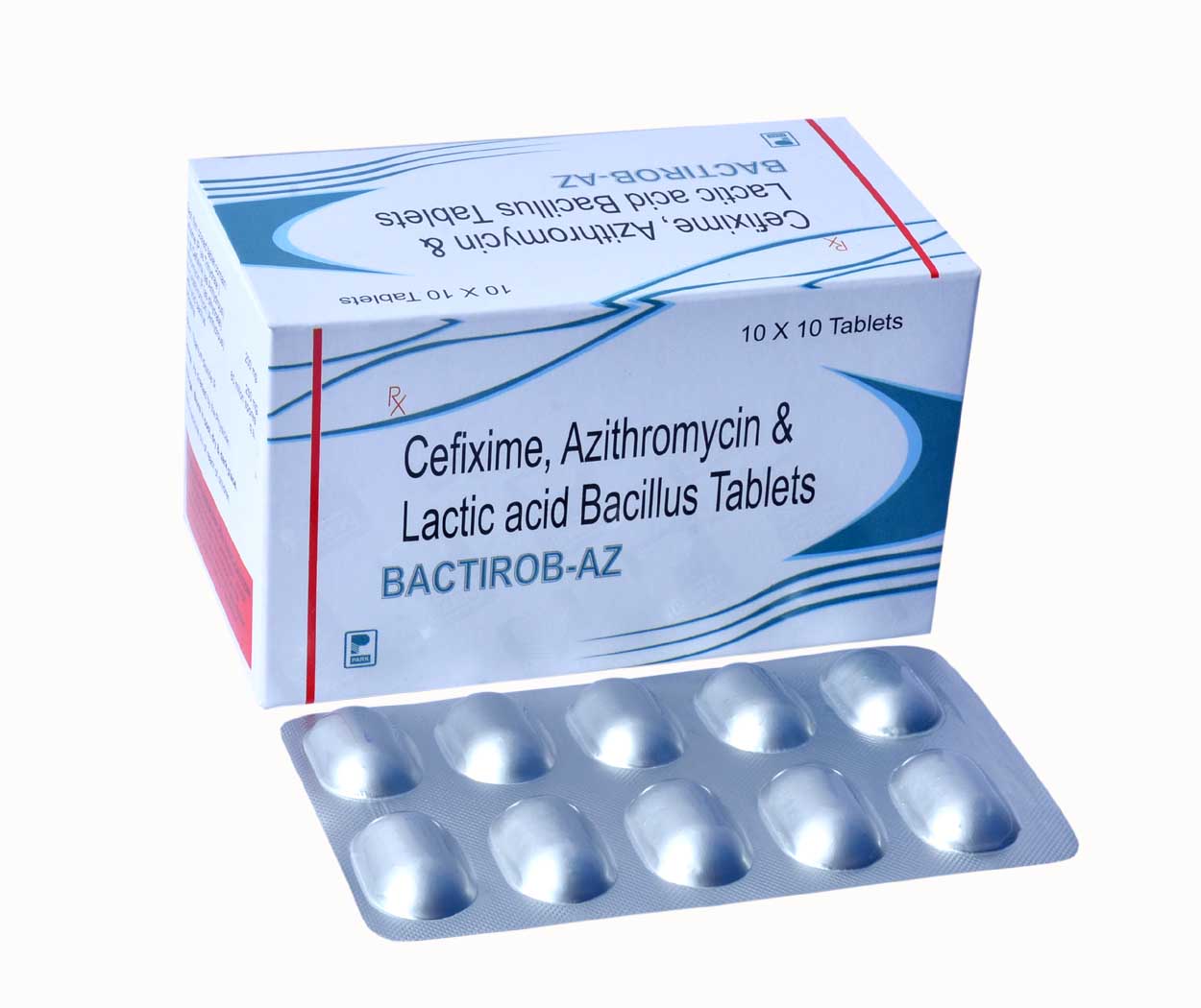 Product Name: BACTIROB AZ, Compositions of BACTIROB AZ are Cefixime, Azithromycin & Lactic acid Bacillus Tablets - Park Pharmaceuticals