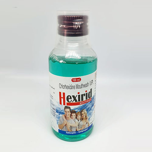 Product Name: Hexirid, Compositions of Hexirid are Chlorehexidine Mouthwash IP - Pride Pharma