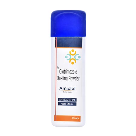 Product Name: AMICLOT, Compositions of AMICLOT are Clotrimazole Dusting Powder - Cista Medicorp